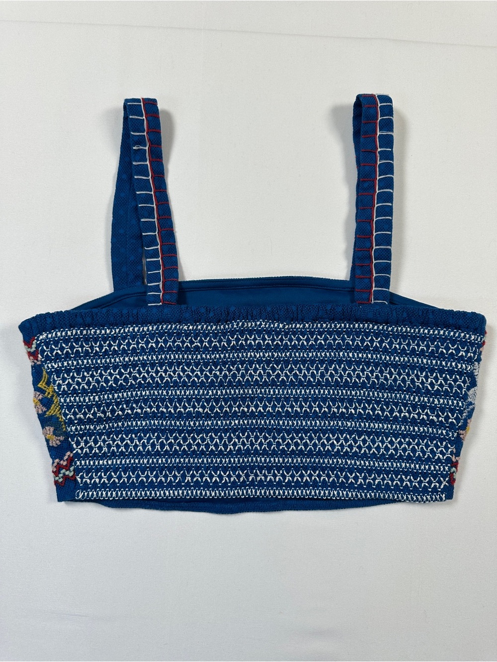 Forever 21 Embroidered Crop Top Folk Inspired Festival Tank Blue Size S - Picture 3 of 6